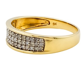 9ct gold Diamond half eternity Ring size O